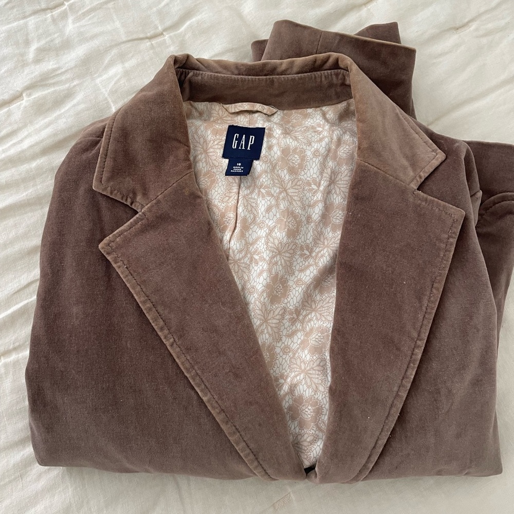 Vintage Blazer Brown Velvet-Velour